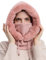SEAUR 3 in 1 Sturmhaube Balaclava Damen Warm Schlupfmütze Fleece Gefüttert Skimütze Strickmütze Wintermütze Fahrrad Mütze Schal Gesichtsmaske - Rosa