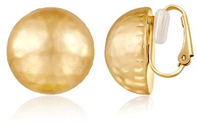 LILIE&WHITE Ohrclips aus gebranntem Gold, runde Ohrclips für Damen, Modeschmuck