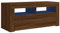 vidaXL TV Stand with LED Lights - Modern Design in Brown Oak - Functional Media Unit with Ample Storage - Engineered Wood Material - Easy to Assemble