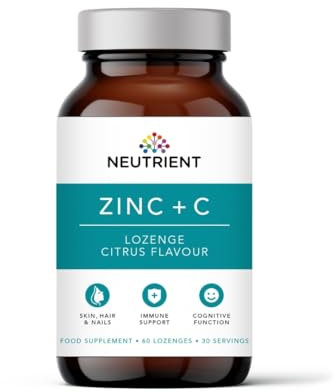 Neutrient Zinc Supplements - Bioactive Zinc Acetate with Added Vitamin C - Easy to Use Citrus Flavoured Lozenge