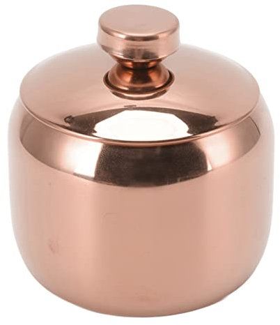 Azucarero con tapa y cuchara de acero inoxidable, tarros de especias, salero, azucarero, tarros de especias en café, cocina, para servir té, sésamo, curry, polvo de chile (oro rosa)