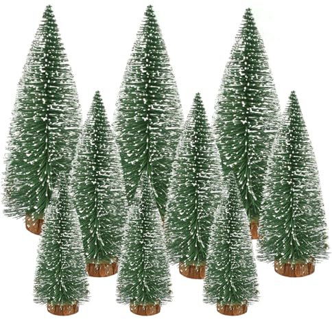 Mini Grün Tannenbaum, 9 Stück Mini Weihnachtsbaum künstlich, Künstlicher Weihnachtsbaum Miniatur, Tannenbaum deko klein, Künstlich Miniatur Tannenbaum, für Tischdeko/DIY/Schaufenster,10/15/20CM