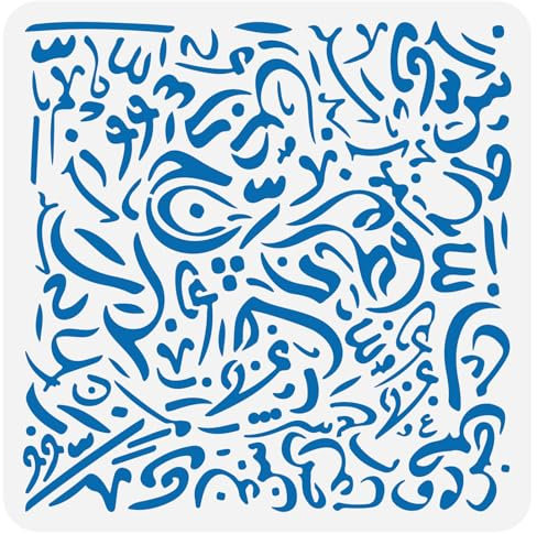 FINGERINSPIRE Arabische Alphabet-Schablone, Kalligraphie-Schablone, 30 x 30 cm, unordentliche Schreibschablone, Kunststoff, arabisches Alphabet, Wörter, Muster, Vorlage, wiederverwendbar, Bastel- und