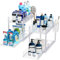 Puricon 2 Set Unter Waschbecken Regal, 2 Etagen Standregal Küche Arbeitsplatte Regal Organizer, Mehrfunktional Küchenregal Gewürzregal Unterschrankregal Spülschrankregal -Clear