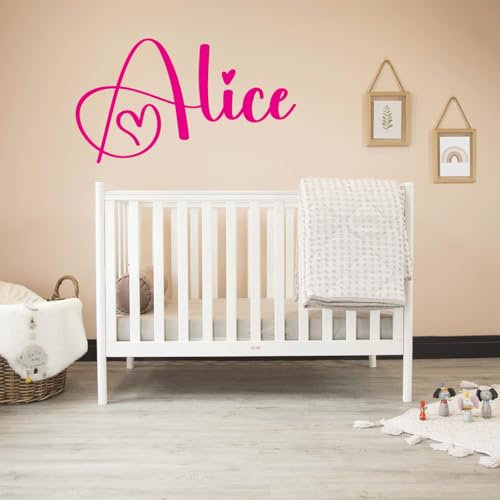 Stickers Prénom personnalisé pour porte mur objet - Décoration - Autocollant adhésif - Chambre bébé, enfant et adulte, Salon - 25 polices - taille au choix de 20 cm a 100 cm - 19 Couleurs