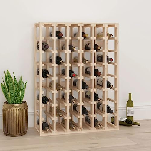Hovothy Portabottiglie per 48 Bottiglie di Vino 70x33x94 cm Marrone in Legno Massello di Pino Porta Bottiglie Di Vino Cantinetta Vino Cantinetta Portabottiglie Espositore Vino Portavino Da Terra