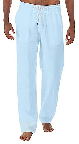 Generisch Leinenhose Herren Sommer kurzgrösse Flared Yoga Pants Set Leinenhose Herren Sommer Wide Leg Yoga Pants Herren Yoga-Hosen für männer Kurze Hosen Freizeit Herren Sommer