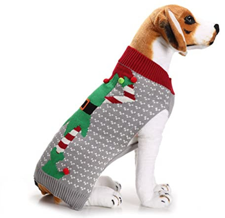 Happyyami Pet Christmas Clown Sweater Für Kleine Und Große Hunde Gemütlicher Winterpullover Für Haustiere Für Weihnachten Und Festliche Anlässe Xs