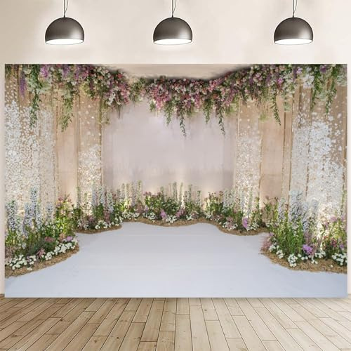 Hnmdmyi 3x2.4m Fotohintergrund Hochzeit Blumenwand Fotografie Hintergrund Jahrestag Zeremonie Braut Dusche Hochzeit Geburtstag Party Dekorationen Portrait Fotoshooting Banner Fotostudio Requisiten