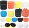 ZZQVIP 80 mm Tamponi Lucidatura Auto, 32 PCS Kit Lucidatura Auto con Adattatori per Trapano M10, Tamponi Lucidatura Auto in Lana per Lucidare e Cerare Auto, Bellezza e Manutenzione