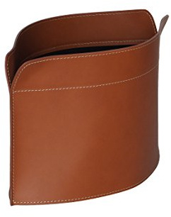 LIMAC Design GIUSY Zeitungsständer modern aus Leder, Zeitschriftensammler, Originaler Zeitungskorb, Bücherkorb, für Zuhause, Büro, Hotel, Hergestellt in Italien. (Braun)
