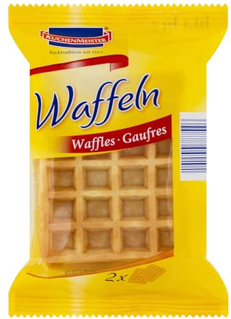 KuchenMeister Waffel Snack 2 x 25 g | Zarte Frisch Ei Waffeln | perfektes Snack Format | pur oder verfeinert ein Genuss | (1 x 50 g)