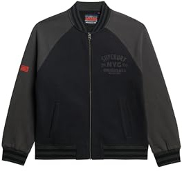 Superdry Herren College Bomberjacke aus Jersey mit Grafik Schwarz XL