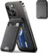 Bouncy Phone Card Holder with Magsafe Wallet Stand - Ultra Light Premium Vegan Leather & 3 Card Case Slots, Magnetic Card Holder for iPhone 15 14 13 12 Pro/Pro Max/Plus/Mini & MagSafe Case(Black)