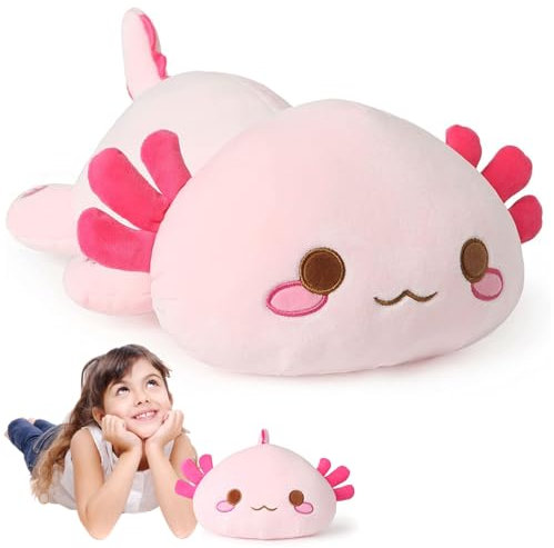 Bocguy Axolotl Kuscheltier, 33CM Plüschtier, Nettes Wurfkissen, Weiches Stofftier für Jungen und Mädchen Geschenk