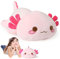 Bocguy Axolotl Kuscheltier, 33CM Plüschtier, Nettes Wurfkissen, Weiches Stofftier für Jungen und Mädchen Geschenk