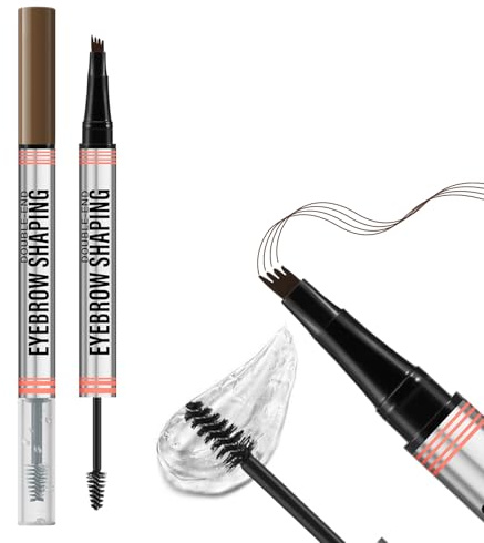 Boobeen 2-in-1 Penna per sopracciglia e gel trasparente per sopracciglia, matita per microblading per sopracciglia e mascara trasparente per sopracciglia e ciglia,sopracciglia in modo naturale.