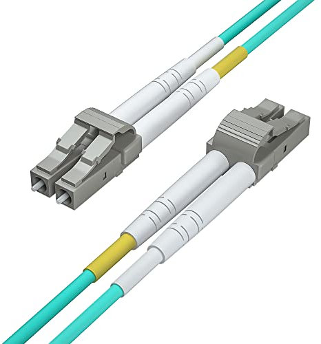 H!Fiber.com OM3 LC a LC Duplex Cable de Fibra Óptica, Patch Cord, Multimodo Jumper, 3-meter(9.8ft), 4 pack
