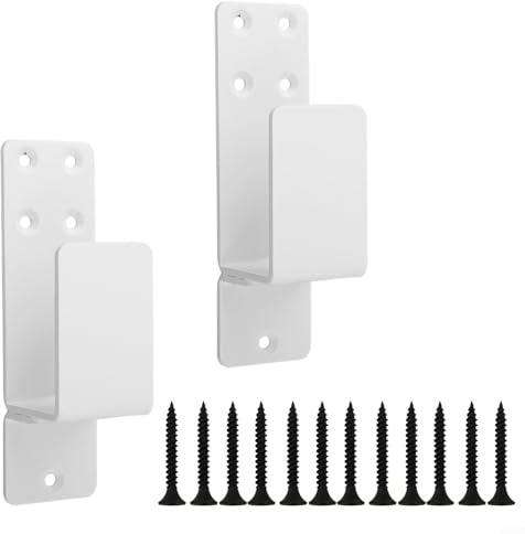 Besshepplo Loquet de porte robuste - Barre de sécurité - Support de barricade - Pour la sécurité de la maison - Pour garages, caves, granges, abris de jardin (blanc)