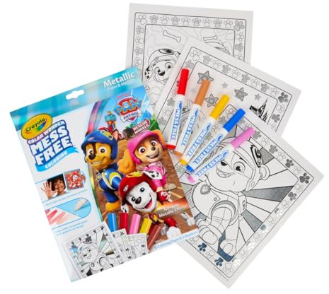 Crayola PAW Patrol Color Wonder Mess Free Coloring Set, Metallic Markers & Paper, PAW Patrol Toys, Toddler Coloring Kit, Travel Activity, Gift for Kids, 3+