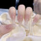 24 Pcs Long Ballet False Nails - Nude White Gradient Press on Nails - Acrylic Full Cover Reusable Fake Nails with Glue - Fake Nails Stick on Nails for Women Girls Manicure Nails Art