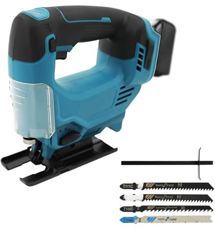 Akku-Stichsäge,kompatibel mit Makita 18V Akku – 3 Einstellbare Geschwindigkeiten, schneller Blattwechsel, für Holz, PVC, Sperrholz und Metall (ohne Akku)