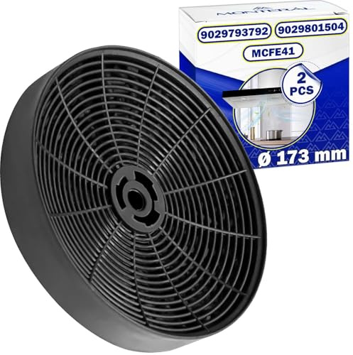 2x Filtro Cappa Cucina Carboni Attivi Tipo A Ø173x35 mm 9029793792 | 9029801504 per Electrolux MCFE41 E3CFOA per Candy per Hoover CFC0141601 FB001UA per Turboair - MONTERAL