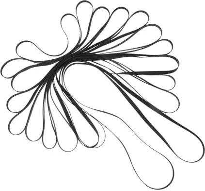 BESPORTBLE 11pcs Turntable Drive Belt Replacement for Vintage Record Players Flat Black Rubber Anti-slip Phonograph Belt Assortment for Stable Speed Noise-reducing Vinyl Playback Repair Parts