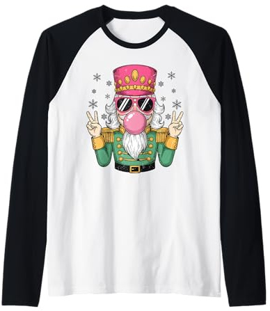 Lunettes de Soleil de Noël Roses Casse-Noisette Bubble Gum Manche Raglan