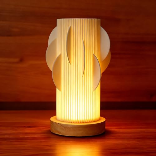Maimeili Lámpara de escritorio impresa en 3D Luz nocturna novedosa Mesita de noche Brillo regulable Decoración moderna y sencilla para hogar para dormitorio sala de estar Navidad cumpleaños