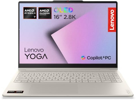 Lenovo Yoga 7 2in1 | Laptop | Ryzen AI 7 | 16GB | 1TB | Ohne Netzteil | CoPilot+PC|162.8K WQXGA+ Display|OLED|Touch|AMD Ryzen AI 7 445|16GB RAM|1TB SSD|AMD Radeon 840M|QWERTZ|Windows 11|Seashell
