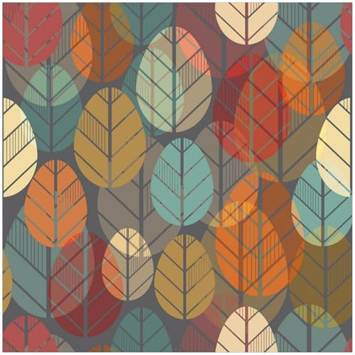 Wallario Memoboard aus Glas mit Motiv, Magnet-Tafel in 50 x 50 cm in Premium Qualität Bunte Blätter in Herbstlaune