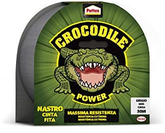 Pattex Crocodile Power Cinta, cinta americana fuerte de doble grosor, cinta adhesiva con fuerte poder de pegado, cinta aislante para múltiples materiales, gris, 1x30m