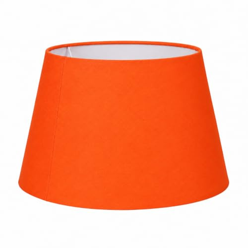 Loxton Lighting Cotton Drum Shade –10 inch Easy Fit ES/BC Shade for Living Rooms, Bedrooms, hallways and Kitchens (Orange)