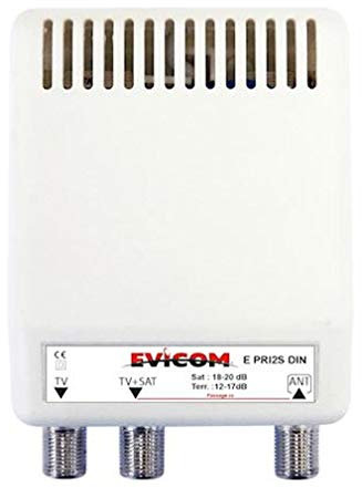 amplificateur - appartement - 2 sorties - ter+sat din - evicom epri2sdin