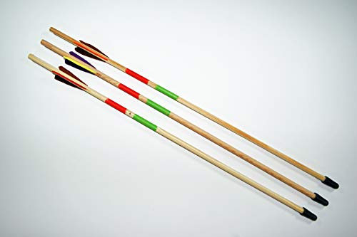 Bärentöter Kindersportpfeile 53 cm 3 STK. Pfeile mit Gummispitze (3 STK.) Holzpfeil Pfeil aus Holz