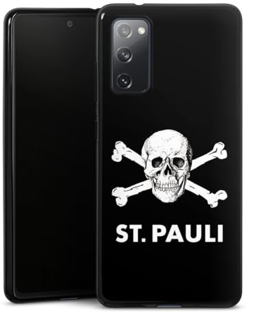 DeinDesign Silikon Hülle kompatibel mit Samsung Galaxy S20 FE Case schwarz Handyhülle FC St. Pauli Totenkopf Offizielles Lizenzprodukt
