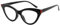 Eyekepper Modische Lesebrille für Damen Katzenauge Moley Lesehilfe mit Große Quadratische Gläsern und Federscharniere - Schwarz + 3.00