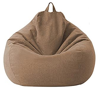 Faderr Sitzsack Bezug ohne Füllung - Lazy Lounger Stuhlbezug, Sofa-Schutz und Couchbezug für Erwachsene und Kinder (Braun, 80 x 90 cm)