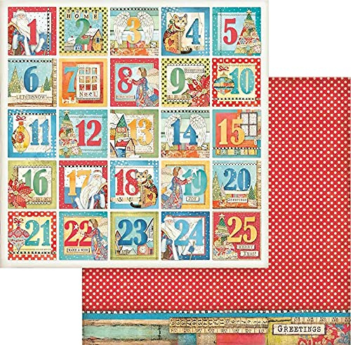 Scrapbooking Doppelseitiges Papier - Christmas Patchwork Advent calendar