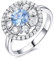 Musihy Wedding Ring, Damenring Silber Blume Zirkonia Silber Ringgröße 52 (16.6)