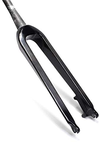 Fourche de Cyclisme à Suspension 26/27,5/29 Pouces en Fibre de Carbone Ultra-légère VTT Frein à Disque Fourche Avant Rigide (Noir Brillant 26 Pouces)