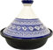 Cuilina | Tajine Fes Ø30cm - Induktion - Handarbeit bunte Keramik - Weiß/Blau