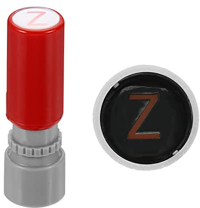 PATIKIL 7mm Buchstaben Stempel Zeichen Alphabet Z Kunststoff Tintenstempel Selbstfärbung für Klassenzimmer Scrapbooking Rot