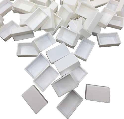 50 Pcs White Painting Full Pans Empty Watercolour Pan Palette Boxes for Kids Adults Oil Artist Watercolour Painting