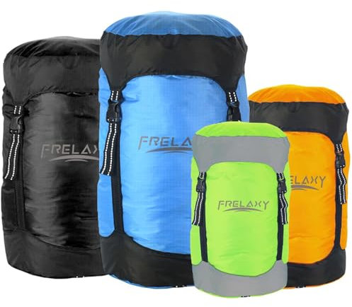 Frelaxy Kompressionssack, 60% mehr Stauraum! 11L/18L/30L/43L/49L Wasserfest & Ultraleichter Aufbewahrungstasche für Schlafsack - Platzsparende Ausrüstung für Camping, Wandern, Reisen