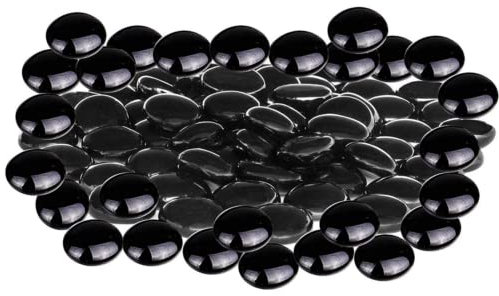 HoitoDeals 25Pcs Black Decorative Glass Pebbles Stones Beads Vase Nuggets Wedding Decoration Home