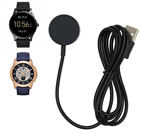 Smart Watch Charger for Fossil 1 2 3, USB Smartwatch Charging Cable Dock Charger Stand. (Black)