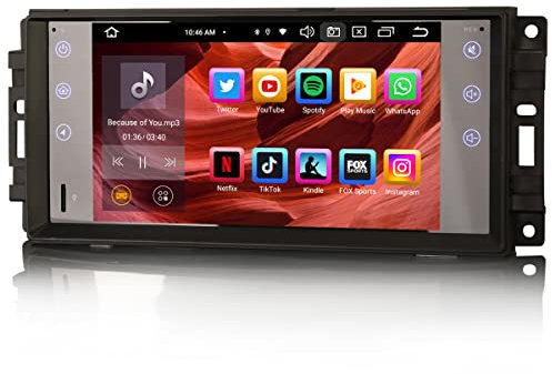 [4G+64G] 8-Kern Android 14 Autoradio für Jeep Compass Patriot Chrysler Dodge GPS-Navi Carplay Android Auto DSP Bluetooth 5.0 A2DP DVB-T2 WiFi DAB+IPS