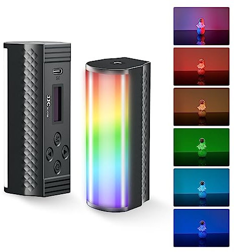JJC Baguette lumineuse magnétique RVB portable pour photographie LED avec tube vidéo LED 2000 mAh rechargeable CRI95 + 2500 K-8500 K à intensité variable 20 effets, bâton d'éclairage pour caméra